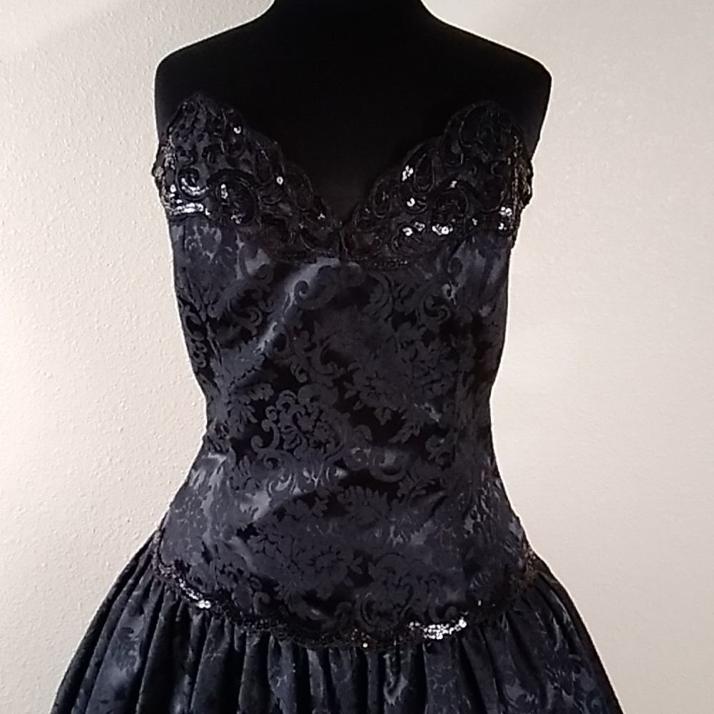 VTG,Chic Strapless Black Scott McClintock Formal Dress Made In USA  Sz, 14